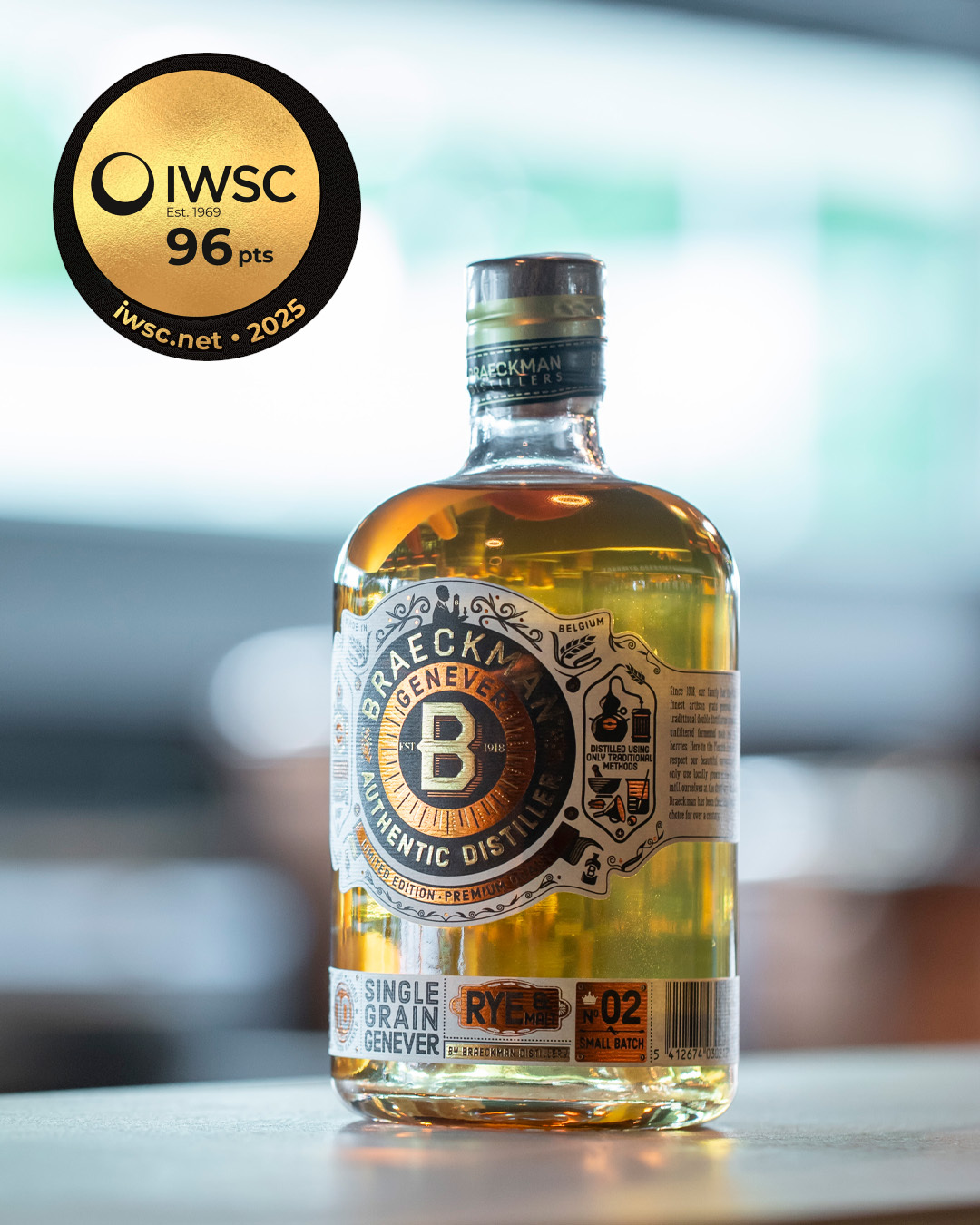 Goud voor onze 10 jaar oude Single Grain genever
